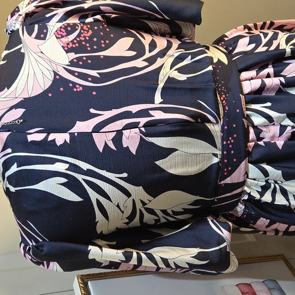 Nwt 16 Maison Tara Navy and Pink Midi Dress - Picture 15 of 17